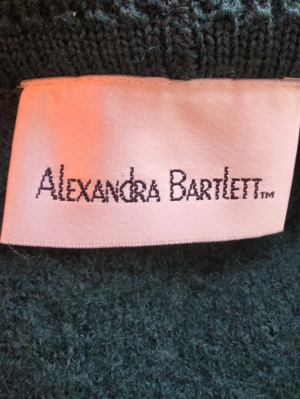 ALEXANDRA BARTLETT 100% Wool Green‎ Gold Tone Button VTG 80s Cardigan Sweater L - Picture 6 of 9